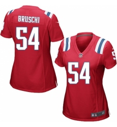 Women's Nike New England Patriots #54 Tedy Bruschi Game Red Alternate NFL Jersey