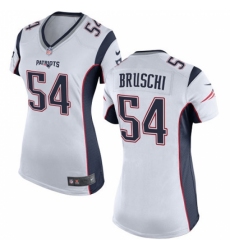 Women's Nike New England Patriots #54 Tedy Bruschi Game White NFL Jersey