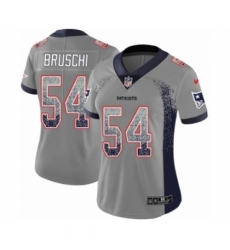 Women's Nike New England Patriots #54 Tedy Bruschi Limited Gray Rush Drift Fashion NFL Jersey