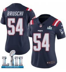 Women's Nike New England Patriots #54 Tedy Bruschi Limited Navy Blue Rush Vapor Untouchable Super Bowl LII NFL Jersey