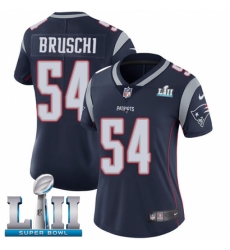Women's Nike New England Patriots #54 Tedy Bruschi Navy Blue Team Color Vapor Untouchable Limited Player Super Bowl LII NFL Jersey
