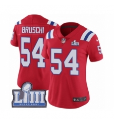 Women's Nike New England Patriots #54 Tedy Bruschi Red Alternate Vapor Untouchable Limited Player Super Bowl LIII Bound NFL Jersey