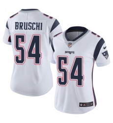 Women's Nike New England Patriots #54 Tedy Bruschi White Vapor Untouchable Limited Player NFL Jersey