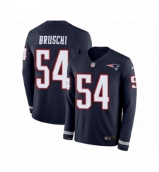 Youth Nike New England Patriots #54 Tedy Bruschi Limited Navy Blue Therma Long Sleeve NFL Jersey