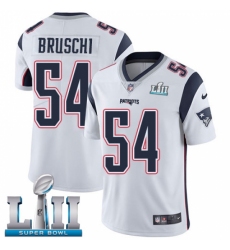Youth Nike New England Patriots #54 Tedy Bruschi White Vapor Untouchable Limited Player Super Bowl LII NFL Jersey