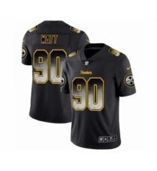 Men Pittsburgh Steelers #90 T.J. Watt Black Smoke Fashion Limited Jersey