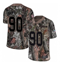 Men's Nike Pittsburgh Steelers #90 T  J Watt Camo Rush Realtree Limited NFL Jersey