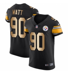 Men's Nike Pittsburgh Steelers #90 T. J. Watt Elite Black/Gold Team Color NFL Jersey