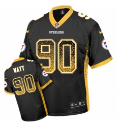 Men's Nike Pittsburgh Steelers #90 T. J. Watt Elite Gold Drift Fashion NFL Jersey