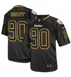 Men's Nike Pittsburgh Steelers #90 T. J. Watt Elite Lights Out Black NFL Jersey