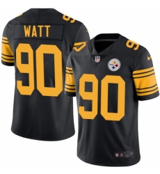 Men's Nike Pittsburgh Steelers #90 T. J. Watt Limited Black Rush Vapor Untouchable NFL Jersey