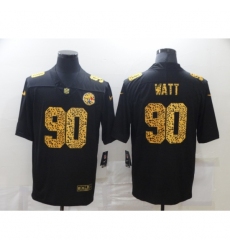 Men's Pittsburgh Steelers #90 T. J. Watt Black Nike Leopard Print Limited Jersey