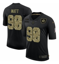 Men's Pittsburgh Steelers #90 T. J. Watt Camo 2020 Salute To Service Limited Jersey