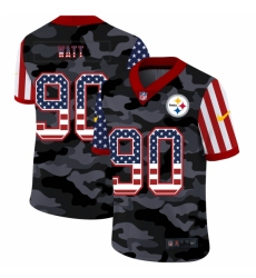 Men's Pittsburgh Steelers #90 T. J. Watt Camo Flag Nike Limited Jersey