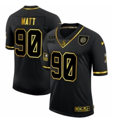 Men's Pittsburgh Steelers #90 T. J. Watt Olive Gold Nike 2020 Salute To Service Limited Jersey