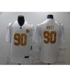 Men's Pittsburgh Steelers #90 T. J. Watt White Nike Leopard Print Limited Jersey