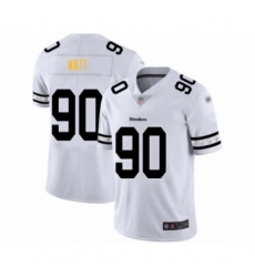 Men's Pittsburgh Steelers #90 T. J. Watt White Team Logo Fashion Limited Player Football Jersey