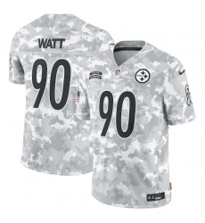 Unisex Nike Pittsburgh Steelers #90 T.J. Watt Arctic Camo 2024 Salute to Service Limited Jersey