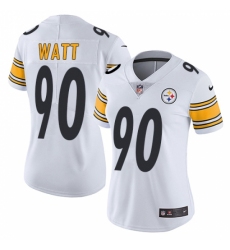 Women's Nike Pittsburgh Steelers #90 T. J. Watt White Vapor Untouchable Limited Player NFL Jersey