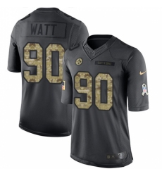 Youth Nike Pittsburgh Steelers #90 T. J. Watt Limited Black 2016 Salute to Service NFL Jersey