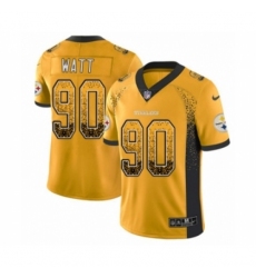 Youth Nike Pittsburgh Steelers #90 T. J. Watt Limited Gold Rush Drift Fashion NFL Jersey