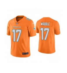 Men's Miami Dolphins #17 Jaylen Waddle Orange 2021 Vapor Untouchable Limited Jersey