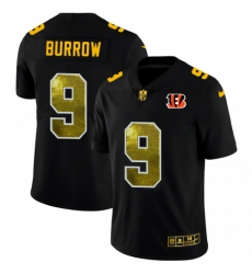 Men's Cincinnati Bengals #9 Joe Burrow Black Nike Golden Sequin Vapor Limited NFL Jersey