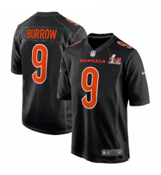 Men's Cincinnati Bengals #9 Joe Burrow Black Nike Super Bowl LVI Bound Game Fashion Jersey