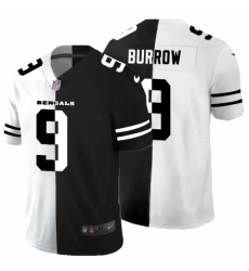 Men's Cincinnati Bengals #9 Joe Burrow Black V White Peace Split Nike Vapor Untouchable Limited NFL Jersey