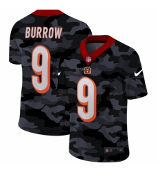 Men's Cincinnati Bengals #9 Joe Burrow Camo 2020 Nike Limited Jersey