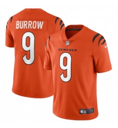 Men's Cincinnati Bengals #9 Joe Burrow Orange Nike Alternate Vapor Limited Jersey