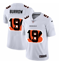 Men's Cincinnati Bengals #9 Joe Burrow White Nike Team Logo Dual Overlap Limited NFL Jersey