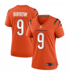 Women's Cincinnati Bengals #9 Joe Burrow Orange Nike Alternate Game Jersey
