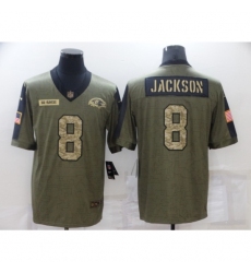 Men's Baltimore Ravens #8 Lamar Jackson Camo 2021 Salute To Service Limited Player Jersey