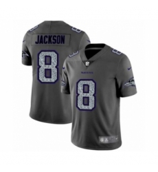 Men's Baltimore Ravens #8 Lamar Jackson Limited Gray Static Fashion Limited Football Jersey