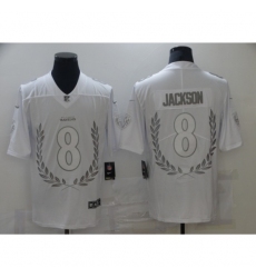 Men's Baltimore Ravens #8 Lamar Jackson Limited White Souvenir Edition Football Jersey