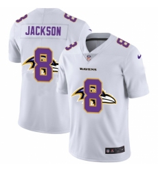 Men's Baltimore Ravens #8 Lamar Jackson White Nike White Shadow Edition Limited Jersey