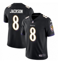 Men's Nike Baltimore Ravens #8 Lamar Jackson Black Alternate Vapor Untouchable Limited Player NFL Jersey