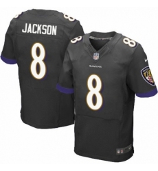 Men's Nike Baltimore Ravens #8 Lamar Jackson Elite Black Alternate NFL Jersey