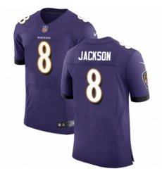 Men's Nike Baltimore Ravens #8 Lamar Jackson Purple Elite Player NFL Jersey