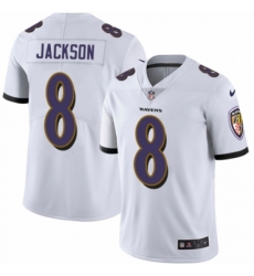 Men's Nike Baltimore Ravens #8 Lamar Jackson White Vapor Untouchable Limited Player NFL Jersey