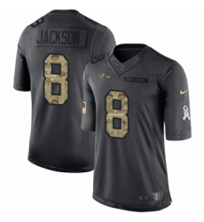 Youth Nike Baltimore Ravens #8 Lamar Jackson Limited Black 2016 Salute to Service NFL Jersey