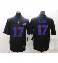 Men's Buffalo Bills #17 Josh Allen Black Nike Throwback Limited Jersey