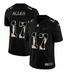 Men's Buffalo Bills #17 Josh Allen Carbon Black Vapor Statue Of Liberty Limited NFL Jersey