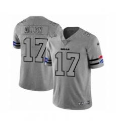 Men's Buffalo Bills #17 Josh Allen Limited Gray Team Logo Gridiron Football Jersey