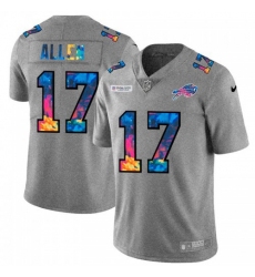 Men's Buffalo Bills #17 Josh Allen Nike Multi-Color 2020 NFL Crucial Catch NFL Jersey Greyheather