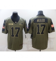 Men's Buffalo Bills #17 Josh Allen Nike Olive 2021 Salute To Service Limited Player Jersey