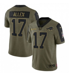 Men's Buffalo Bills #17 Josh Allen Olive Nike 2021 Salute To Service Limited Player Jersey