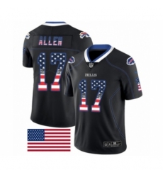 Men's Nike Buffalo Bills #17 Josh Allen Limited Black Rush USA Flag NFL Jersey