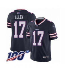 Men's Nike Buffalo Bills #17 Josh Allen Limited Navy Blue Inverted Legend 100th Season NFL Jersey